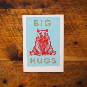 Hugs Bear - Archivist Letter Press Card.