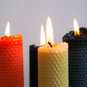 Large Beeswax Taper Candle (Black)