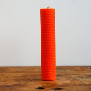 Large Beeswax Taper Candle (Orange) | The Bearded Candle Makers