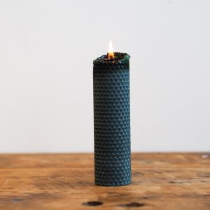 Large Beeswax Taper Candle Green