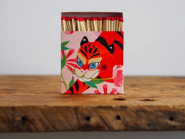 Tiger with Peony - Letterpress luxury matches by Archivist