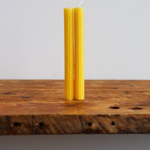 Natural Hand Rolled Beeswax Candles {set of two}