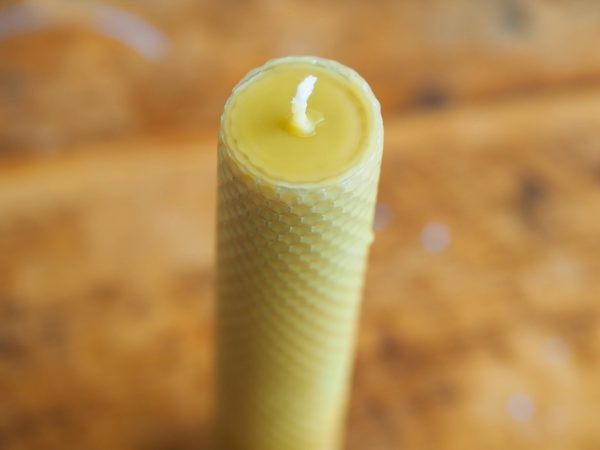 Hand-Rolled 100% natural beeswax candle with 