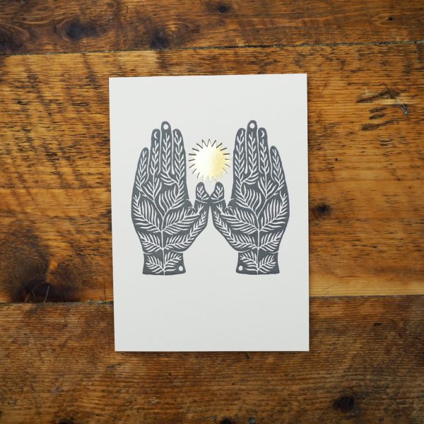 Two Hands - Archivist Letter Press Card