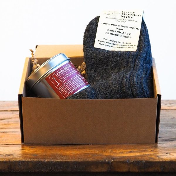 IrThe Cosy Gift Box - Soy Candle & Socks ish Collection Scented Candle and Wool Socks Gift Box | The Bearded Candle Makers