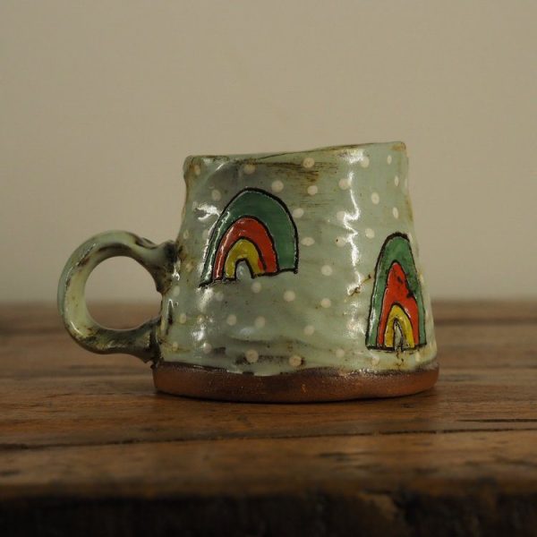 Dee Quinn Ceramic Rainbow Mug | The Bearded Candle Makers